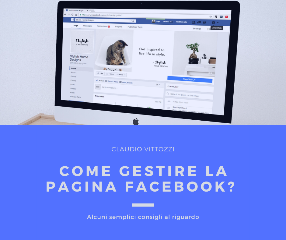 Come gestire la pagina commerciale Facebook?